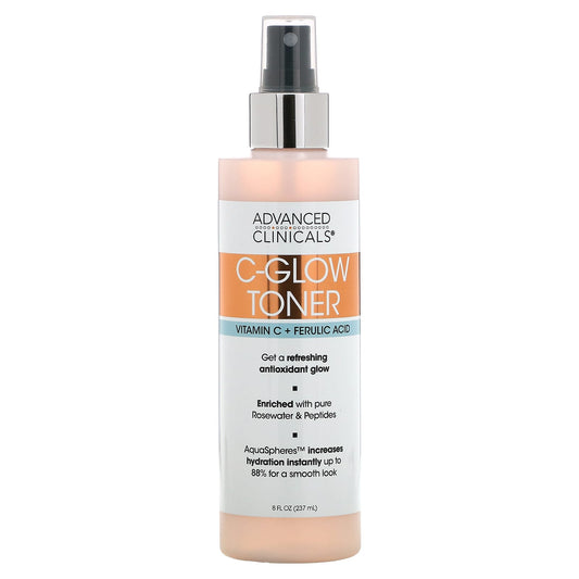 Advanced Clinicals-C-Glow Toner-Vitamin C + Ferulic Acid-8 fl oz (237 ml)