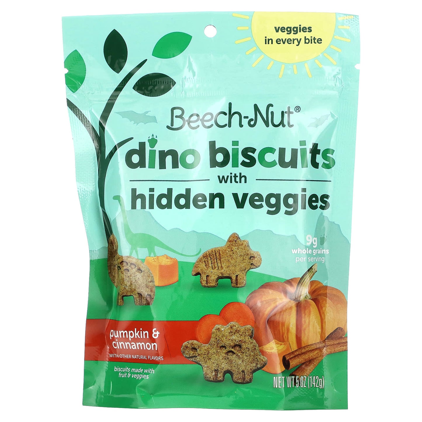 Beech-Nut-Dino Biscuits with Hidden Veggies-Pumpkin & Cinnamon-5 oz (142 g)