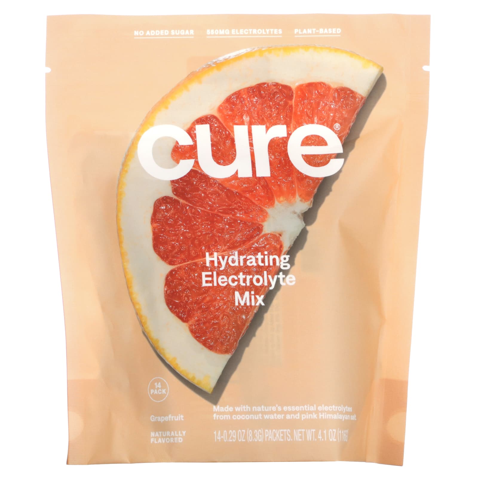 Cure Hydration-Hydrating Electrolyte Mix-Grapefruit-14 Packets-0.29 oz (8.3 g) Each