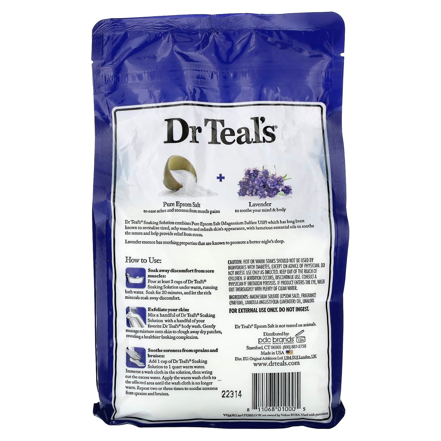 Dr. Teal's, Pure Epsom Salt Soaking Solution, Lavender, 3 lbs (1.36 kg)