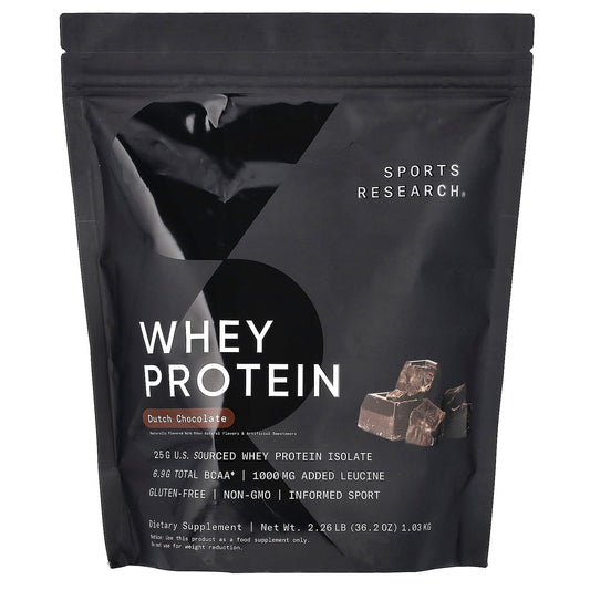 Sports Research-Whey Protein-Dutch Chocolate-2.26 lb (1.03 kg)