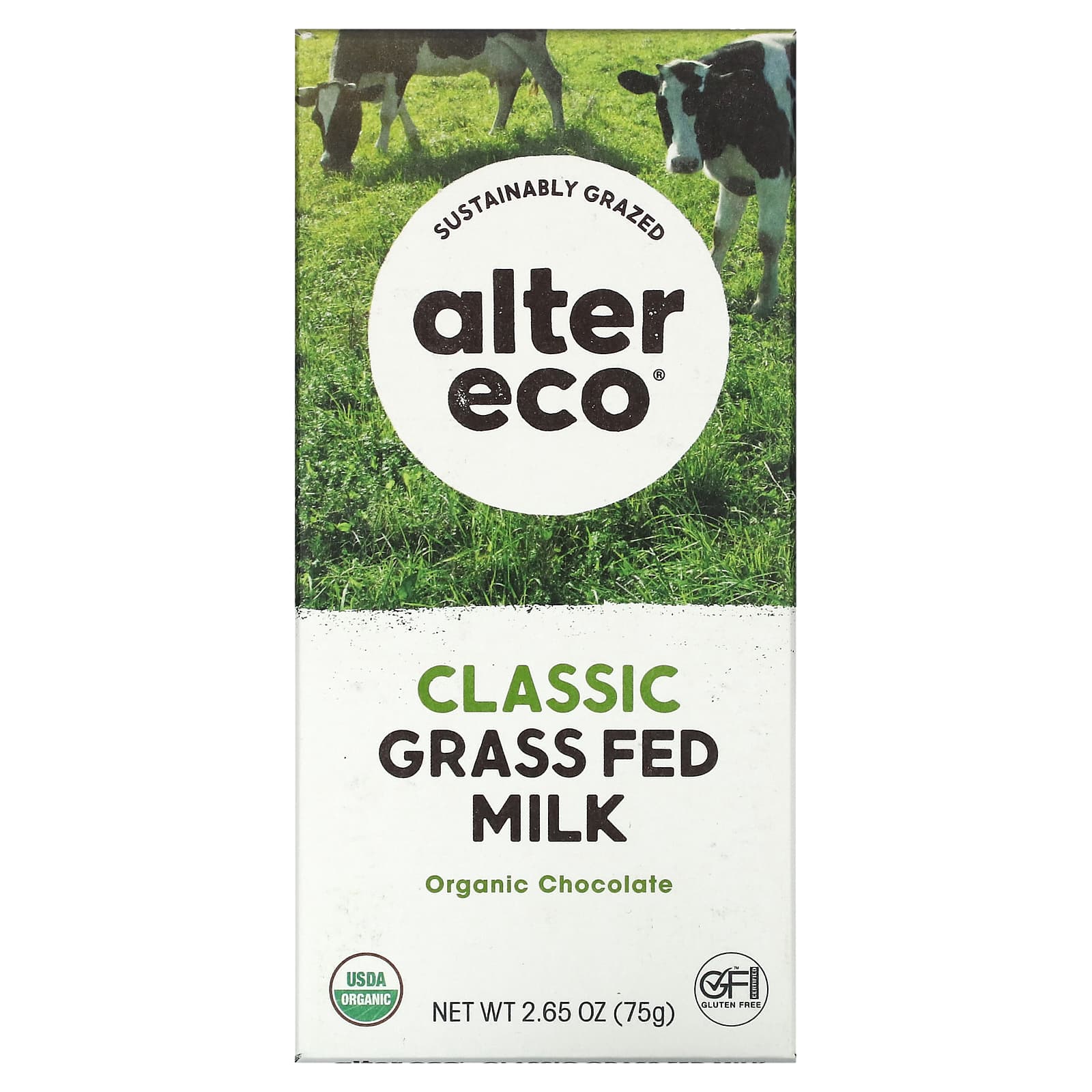 Alter Eco-Organic Chocolate Bar-Classic Grass Fed Milk-2.65 oz (75 g)