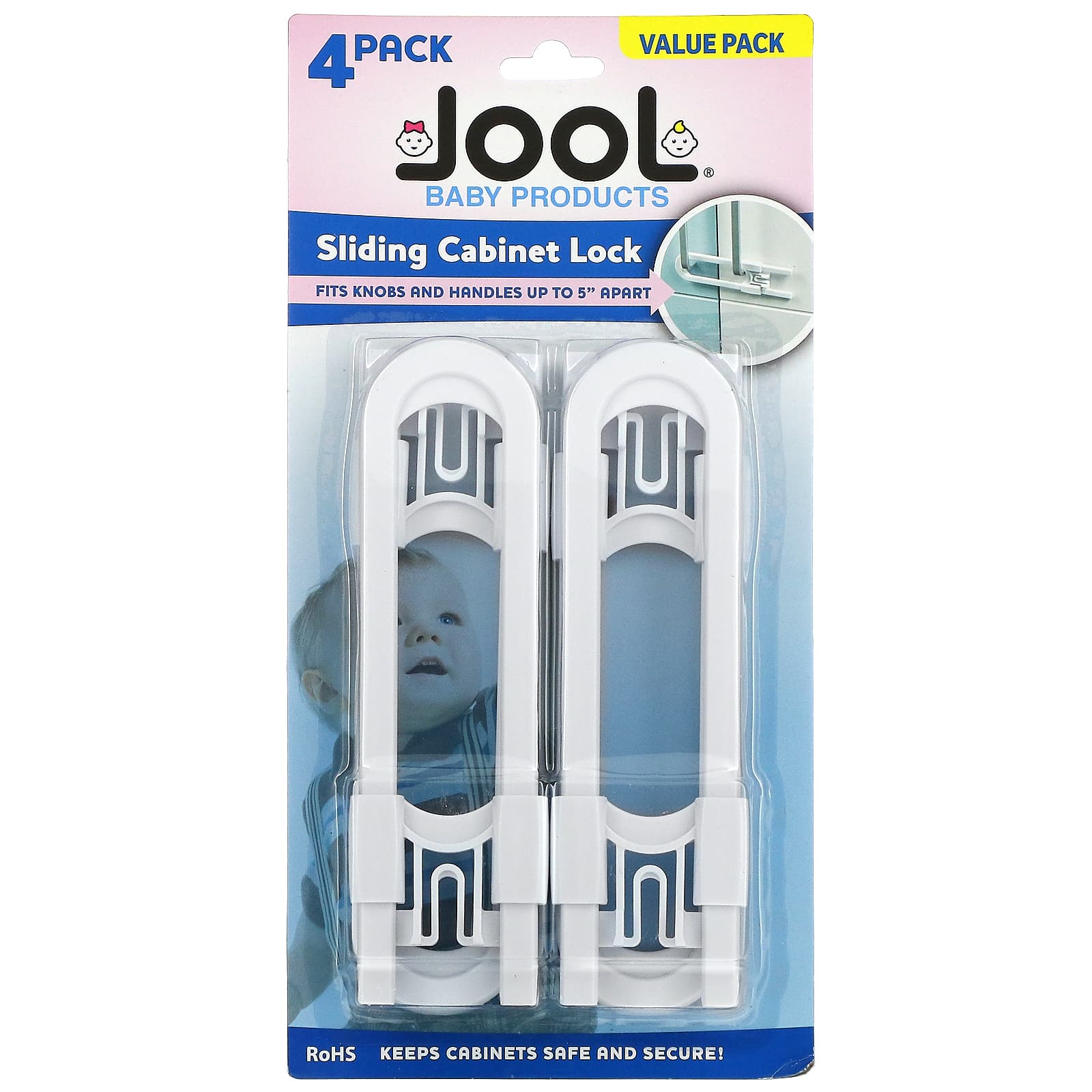 Jool Baby Products-Sliding Cabinet Lock-4 Pack