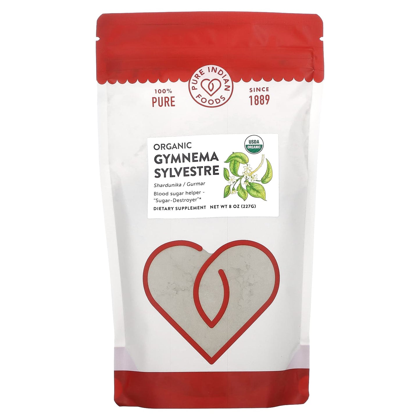 Pure Indian Foods-Organic Gymnema Sylvestre-8 oz (227 g)