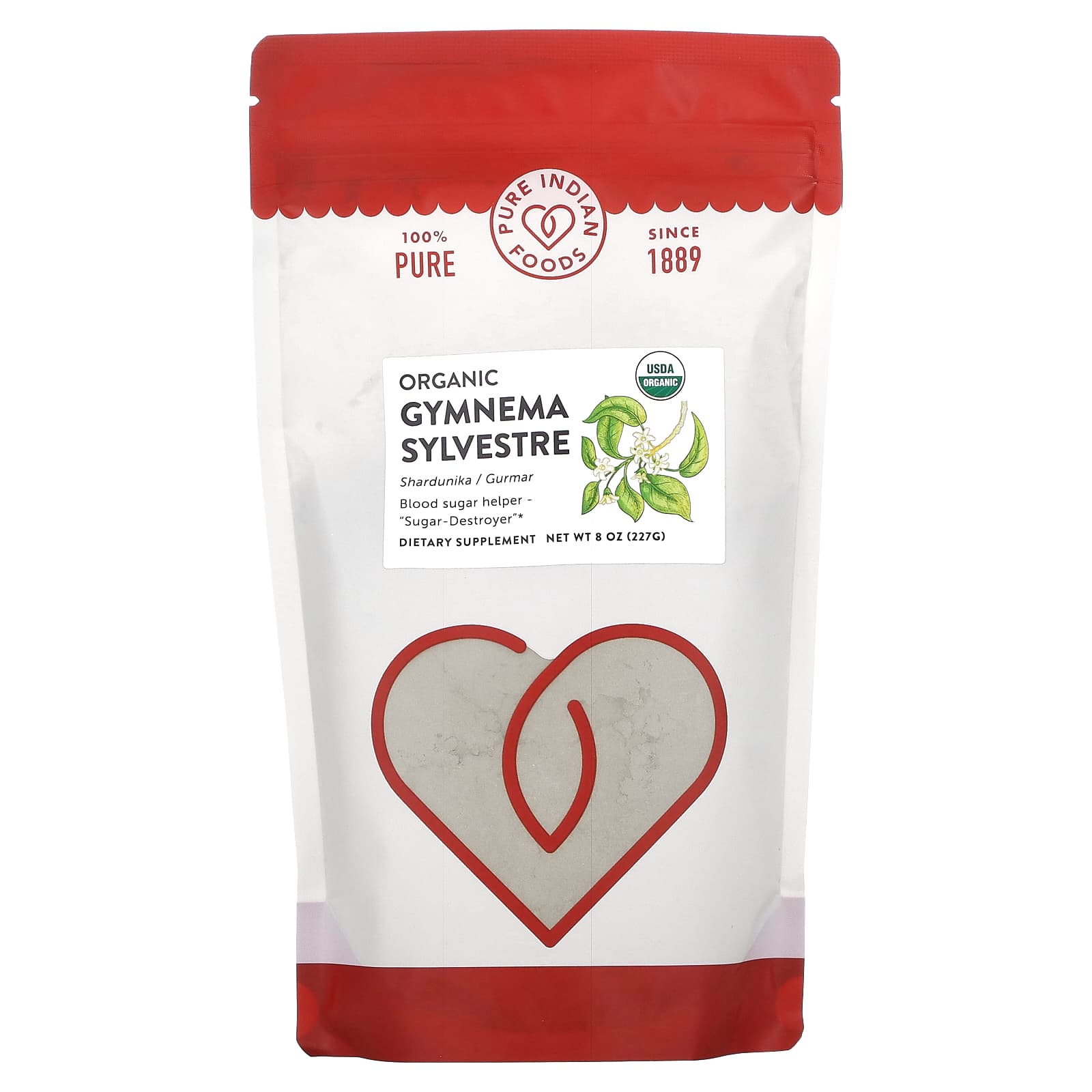 Pure Indian Foods-Organic Gymnema Sylvestre-8 oz (227 g)