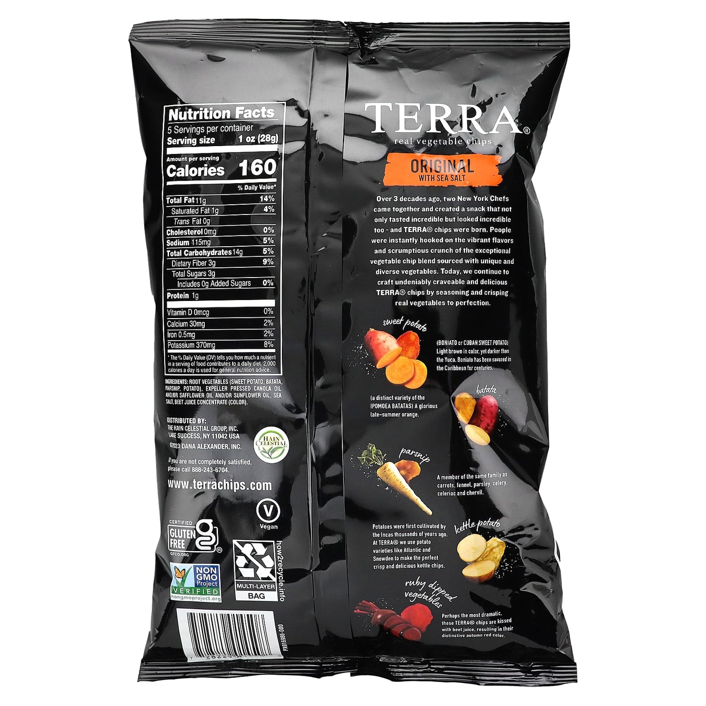 Terra, Real Vegetable Chips, Original With Sea Salt, 5 oz (141 g)