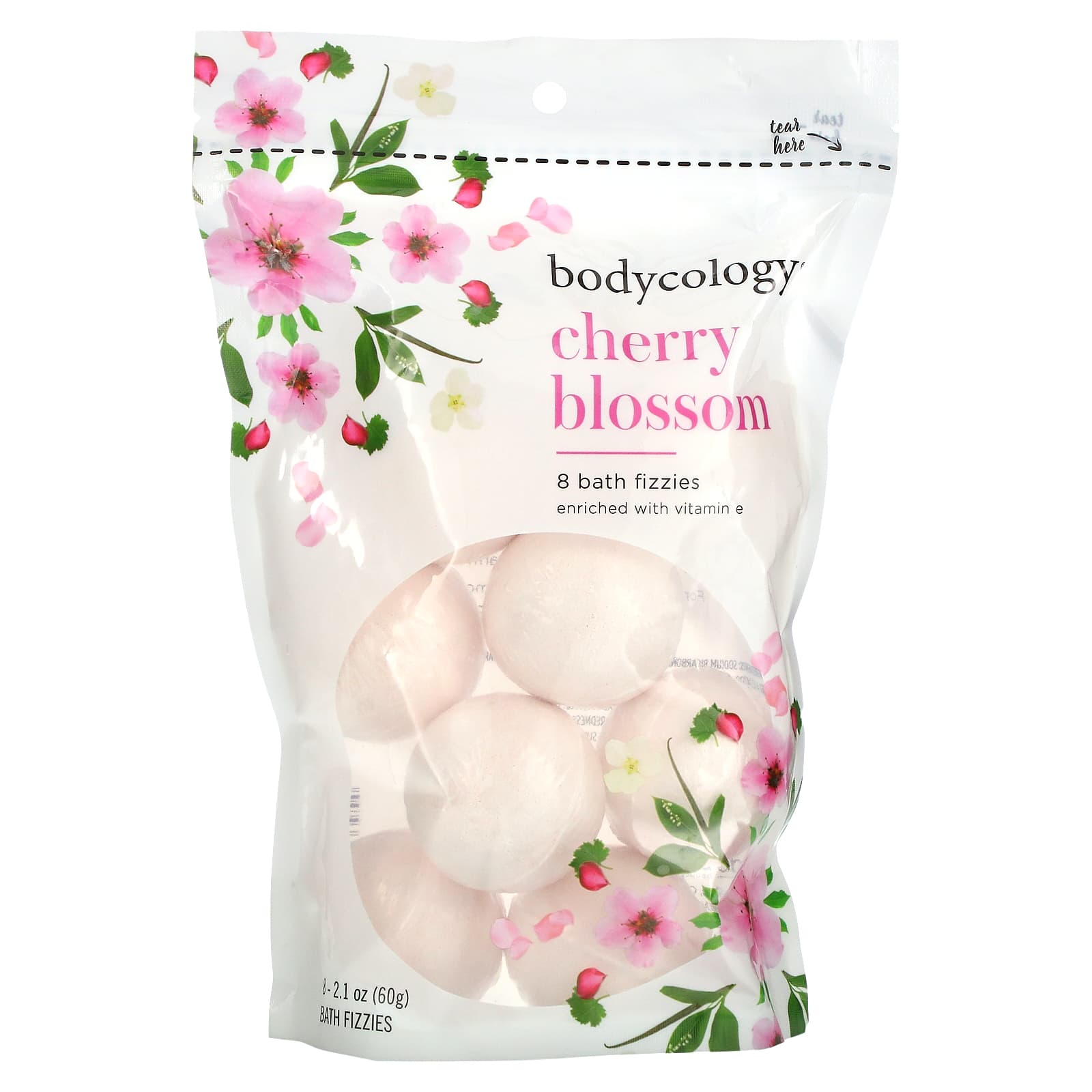 Bodycology-Cherry Blossom-8 Bath Fizzies-2.1 oz (60 g)