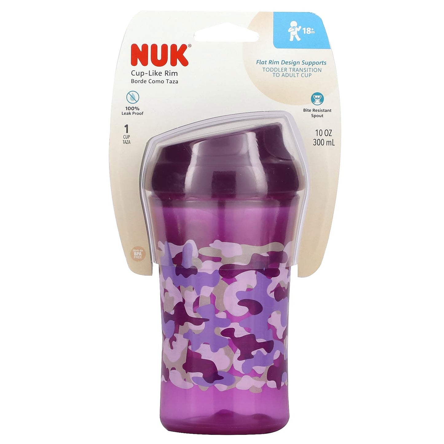 NUK-Cup-Like Rim-18+ Months-Purple-10 oz (300 ml)