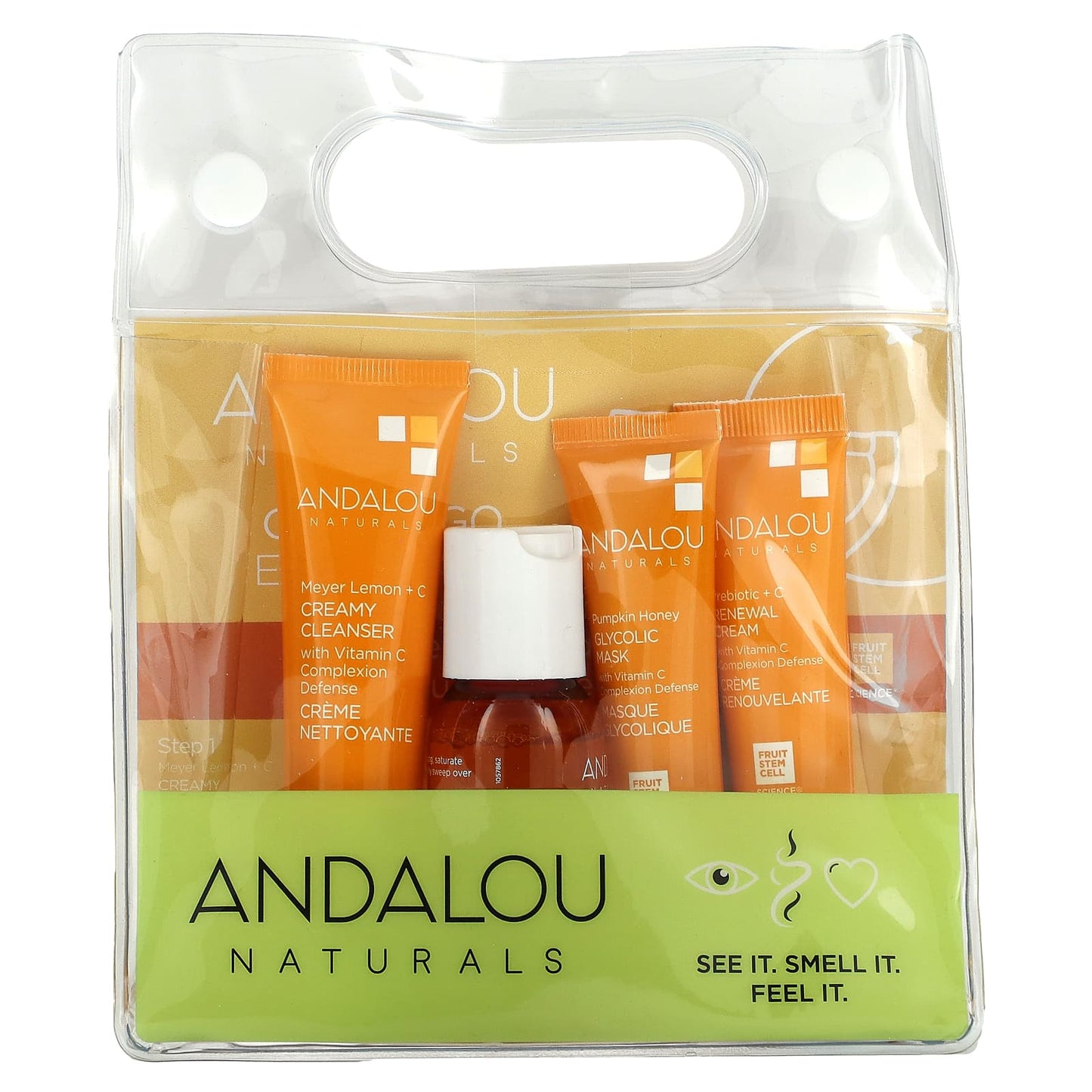 Andalou Naturals, The Brightening Routine Set, 4 Piece Set