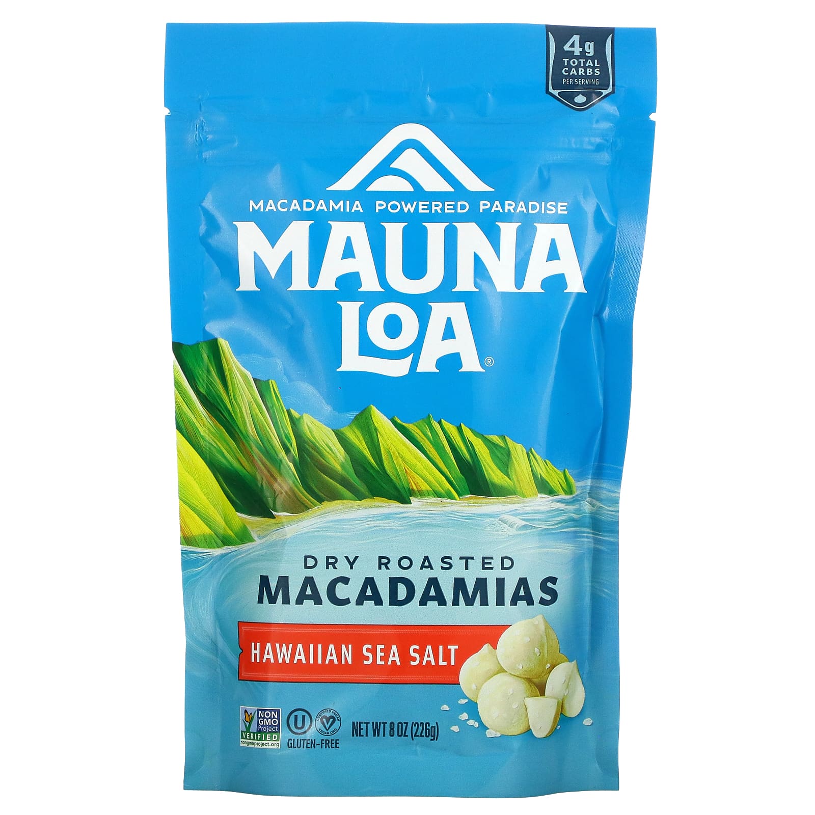 Mauna Loa-Dry Roasted Macadamias-Hawaiian Sea Salt-8 oz (226 g)