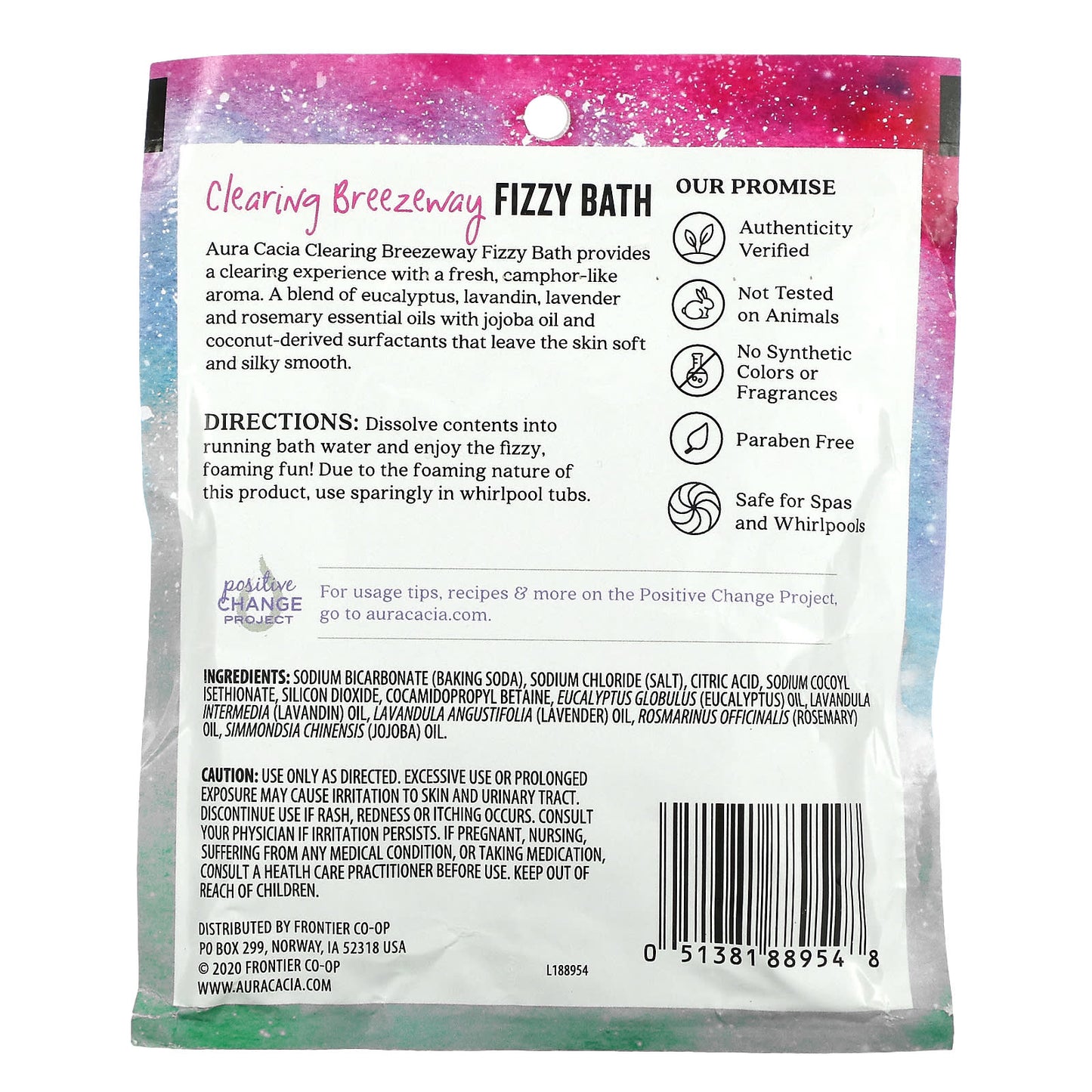 Aura Cacia, Fizzy Bath, Clearing Breezeway, 2.5 oz (70.9 g)