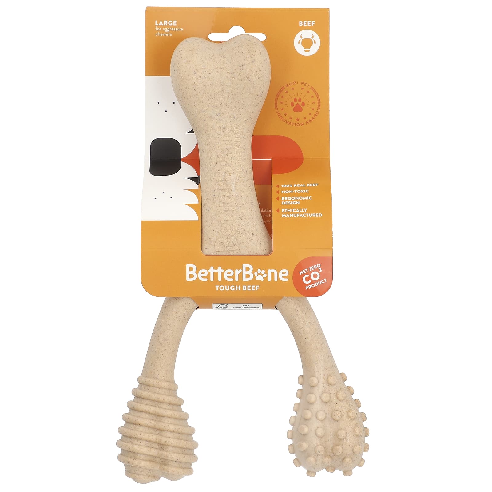 BetterBone-Tough Chew Bone-Large-Beef-1 Toy