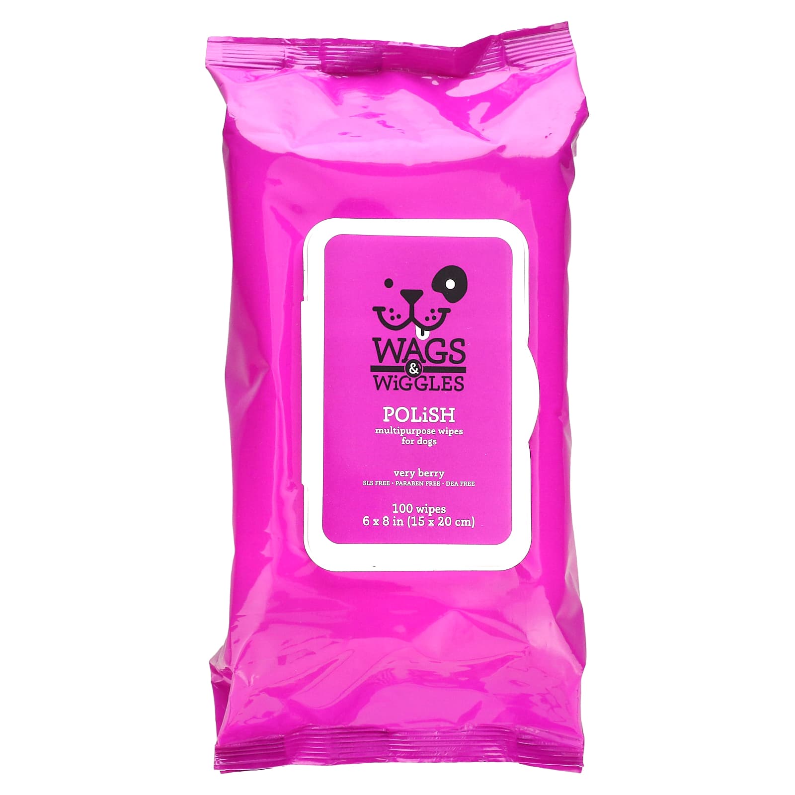 Wags & Wiggles-Polish-Multipurpose Wipes for Dogs-Very Berry -100 Wipes