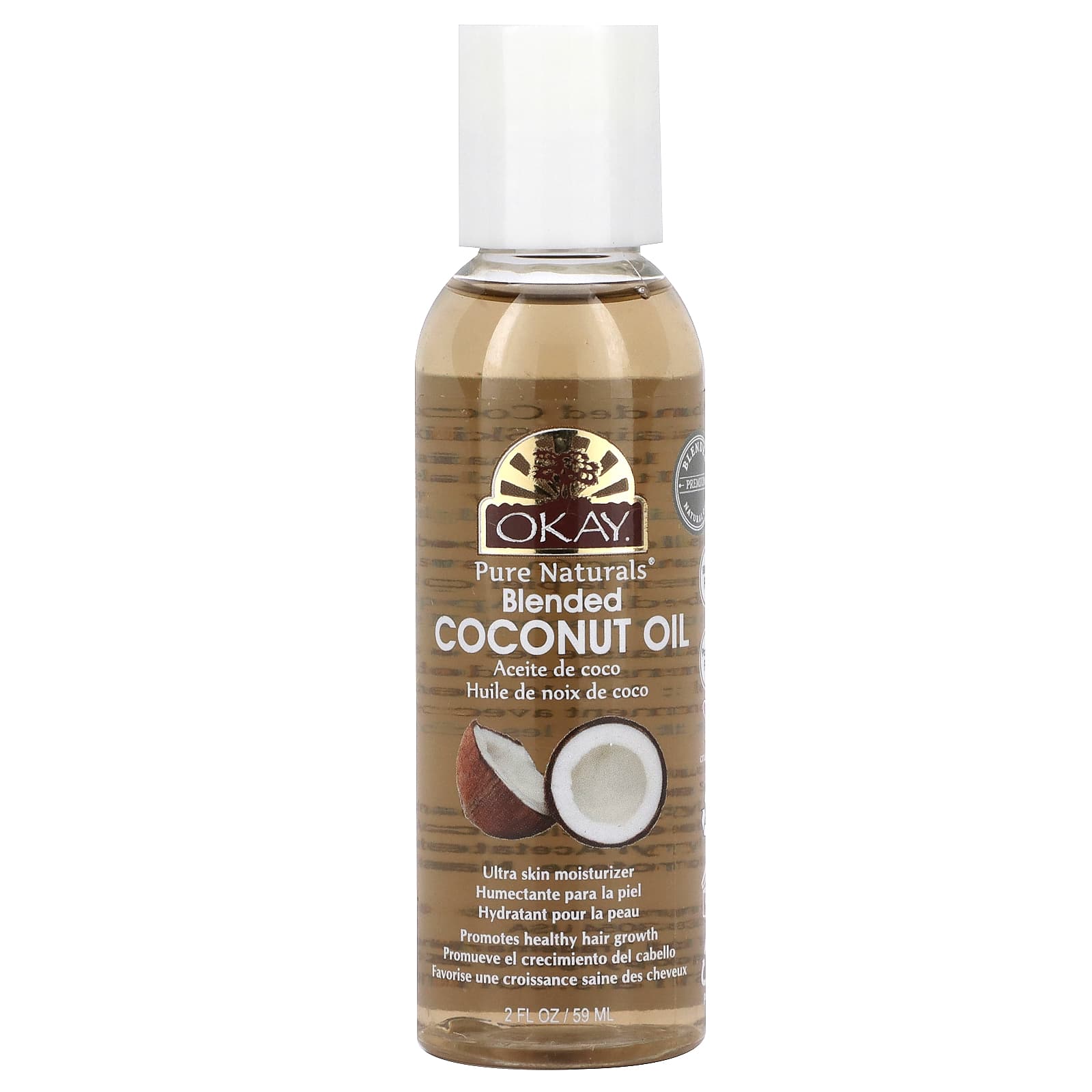 Okay Pure Naturals-Blended Coconut Oil-2 fl oz (59 ml)