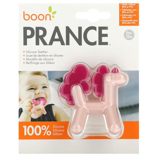 Boon-Prance-Unicorn-Silicone Teether-0-12 months-Pink-1 Count