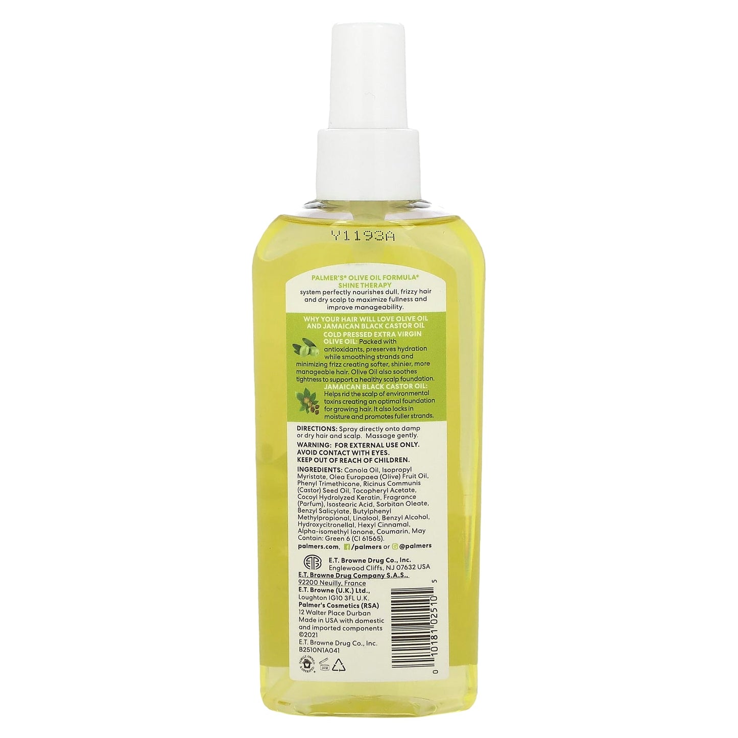 Palmer's, Olive Oil Formula with Vitamin E, Shine Therapy Conditioning Spray Oil, 5.1 fl oz (150 ml)