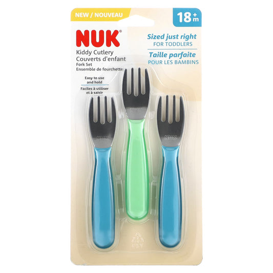 NUK-Kiddy Cutlery Fork Set-18+ Months-3 Pack