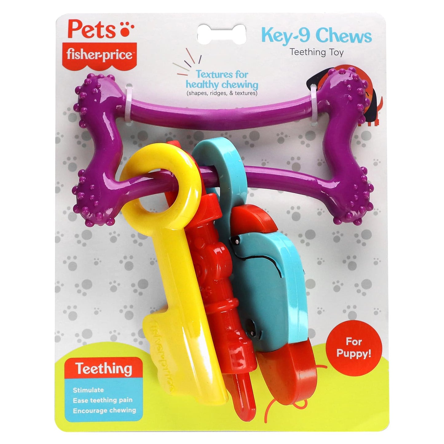 Fisher-Price-Pets-Key-9 Chews-Teething Toy-For Puppy-1 Chew Toy