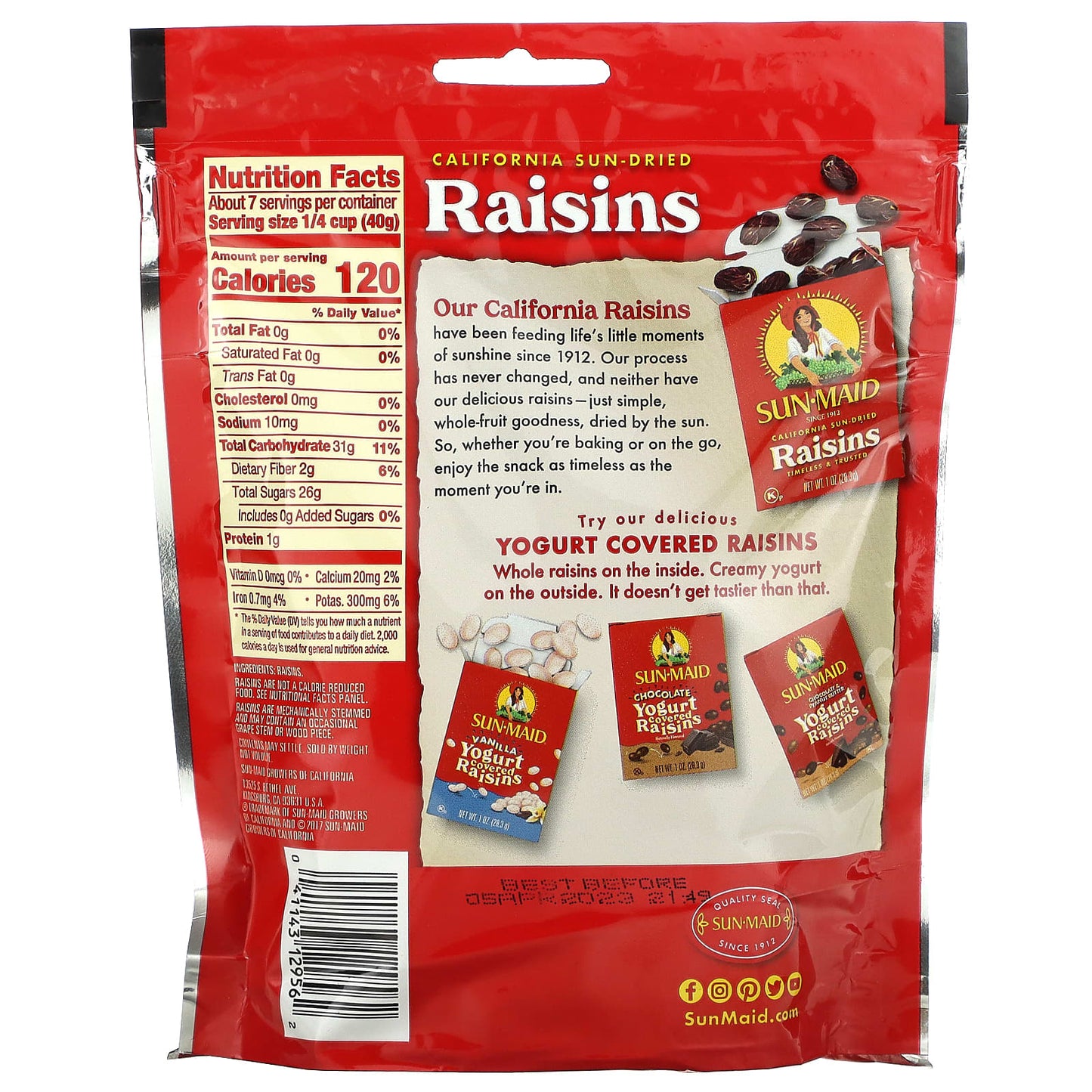 Sun-Maid, California Sun-Dried Raisins, 10 oz (284 g)