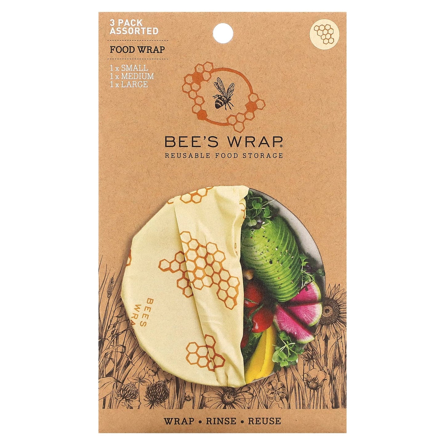 Bee's Wrap-Food Wrap-Honeycomb Print-Assorted 3 Pack