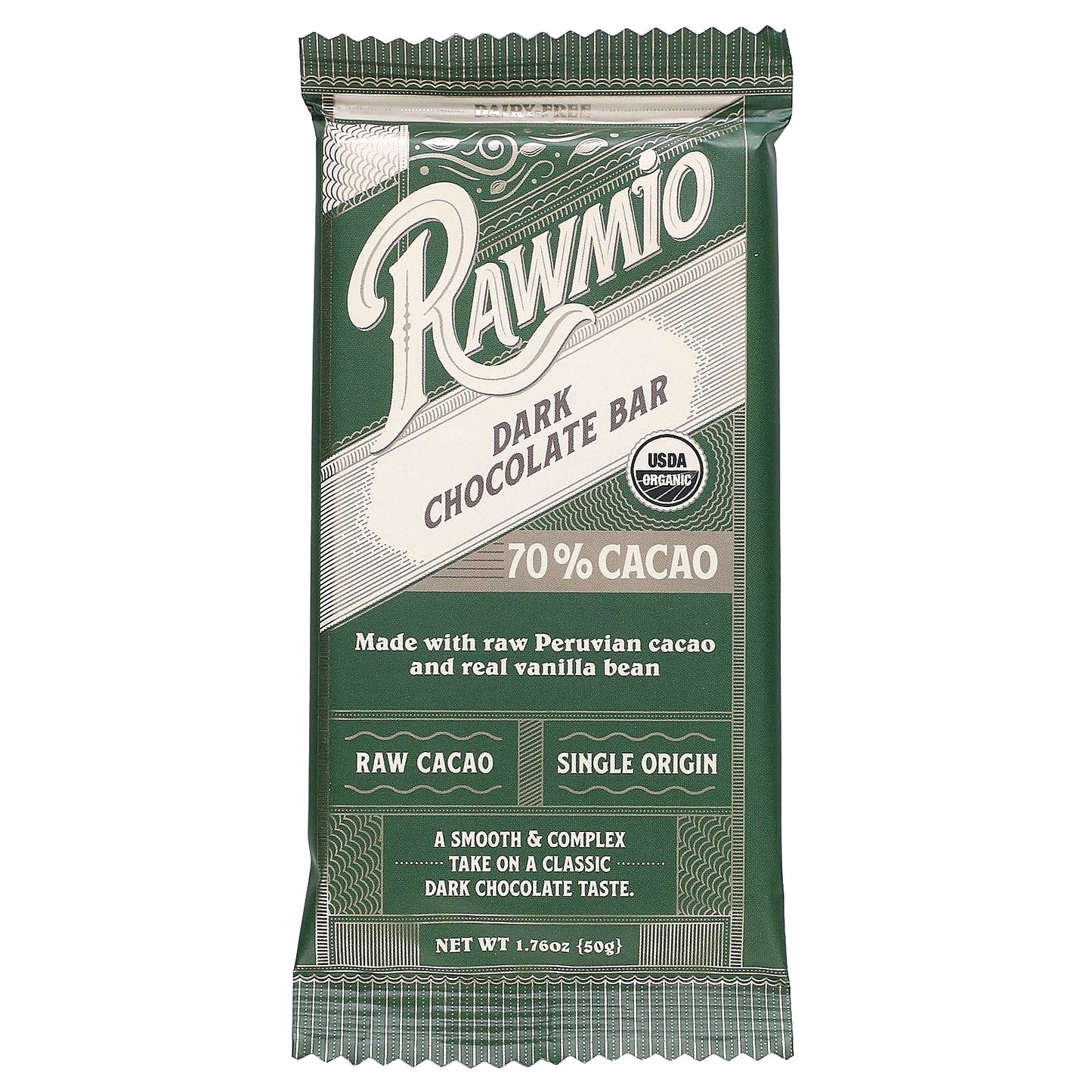 Rawmio-Dark Chocolate Bar-70% Cacao-1.76 oz (50 g)