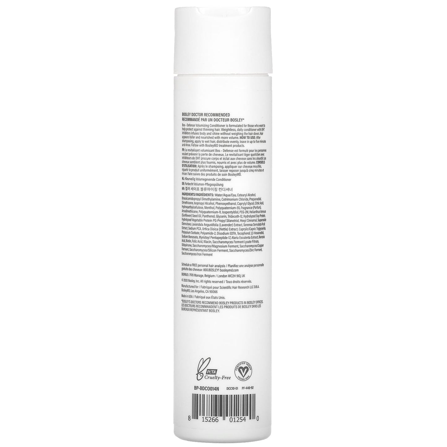 Bosley, Bos-Defense Volumizing Conditioner, Step 2, Color Safe,  10.1 fl oz (300 ml)