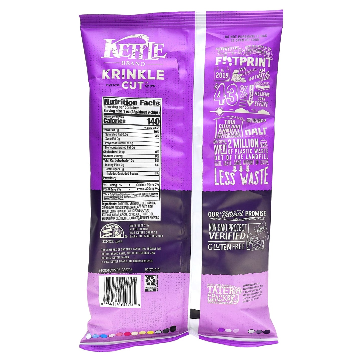 Kettle Foods, Krinkle Cut, Potato Chips, Truffle Oil & Sea Salt, 5 oz (141 g)