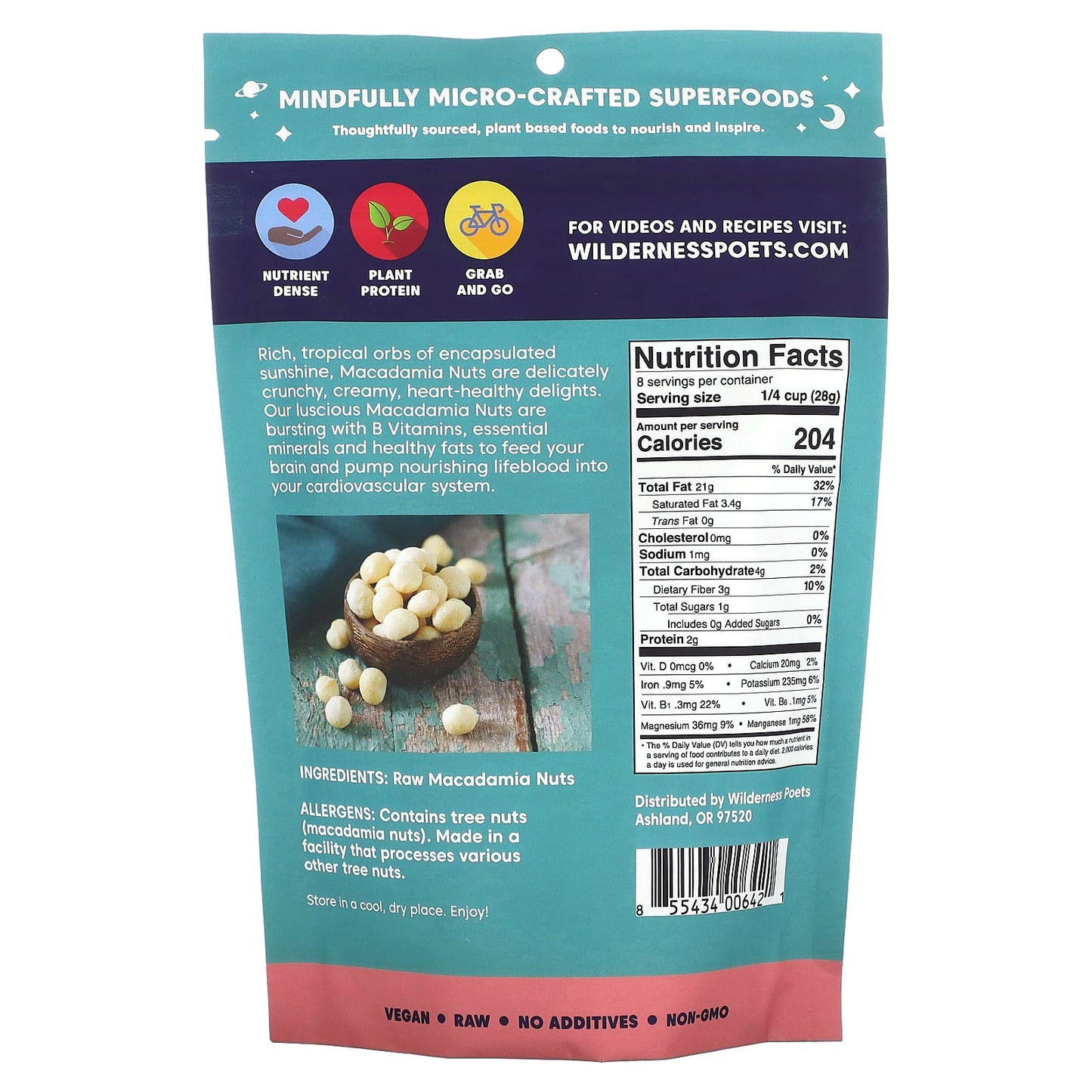 Wilderness Poets, Whole Macadamia Nuts , 8 oz (226 g)