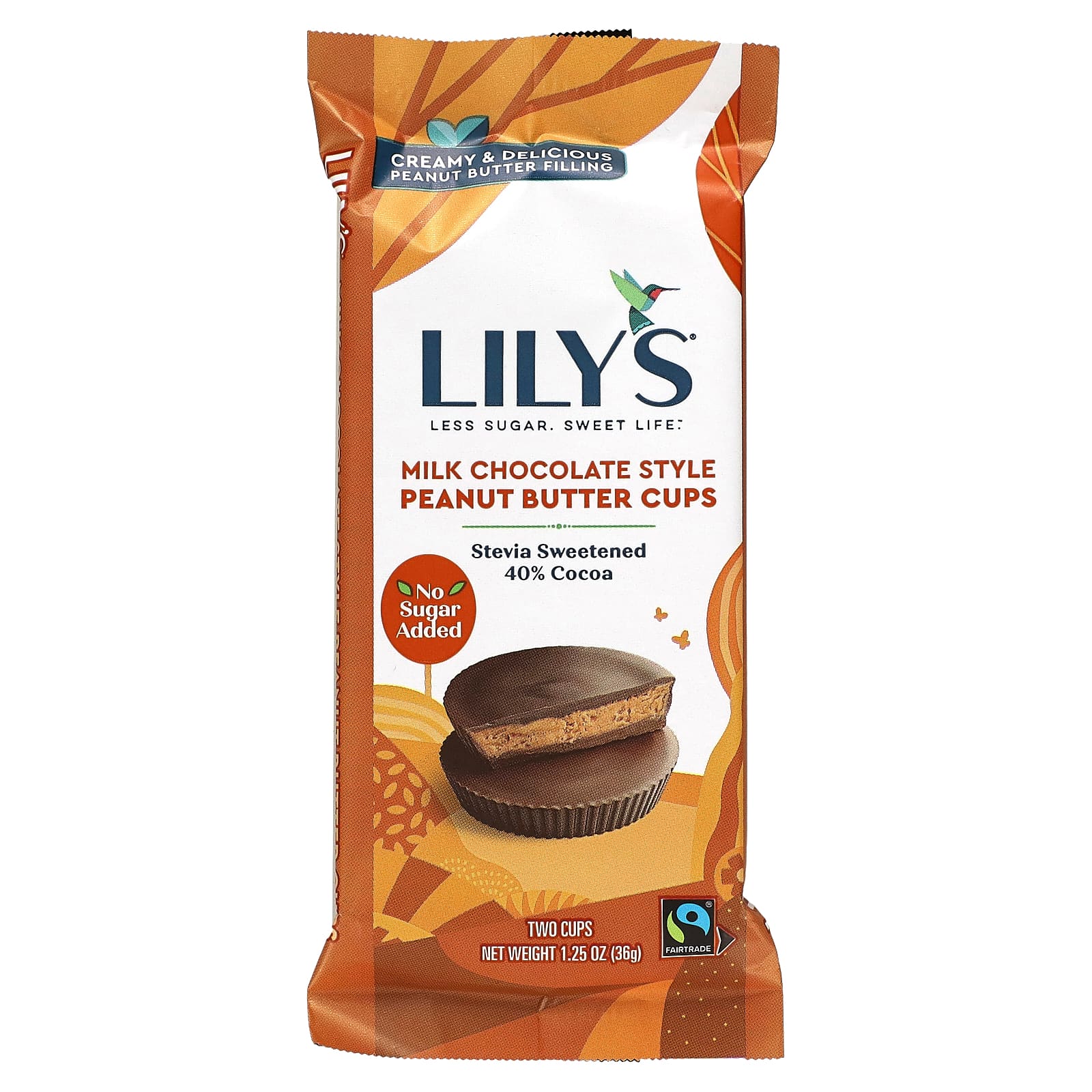 Lily's Sweets-Peanut Butter Cups-Milk Chocolate Style-2 Cups-1.25 oz (36 g)