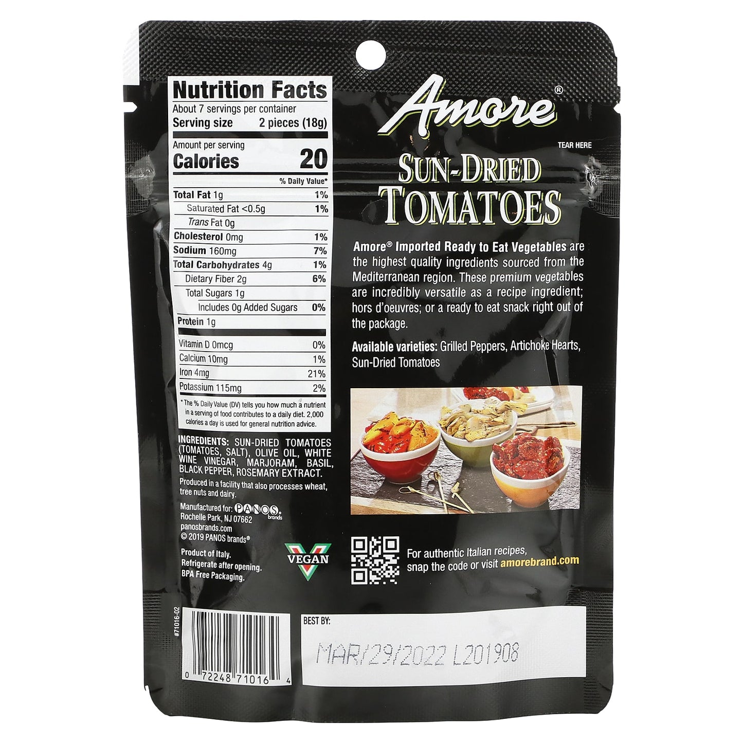 Amore, Sun-Dried Tomatoes, 4.4 oz (125 g)