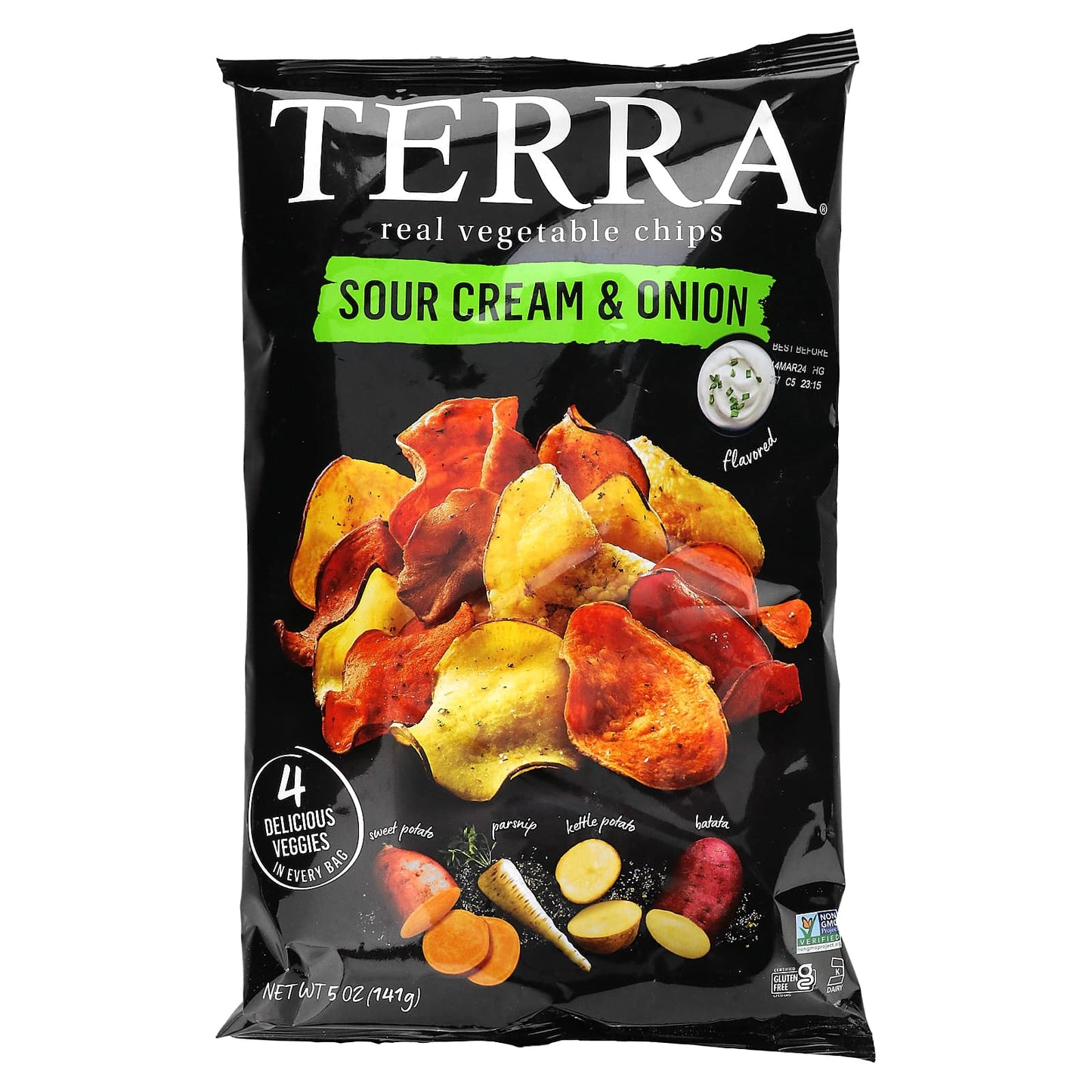 Terra-Real Vegetable Chips-Sour Cream & Onion -5 oz (141 g)