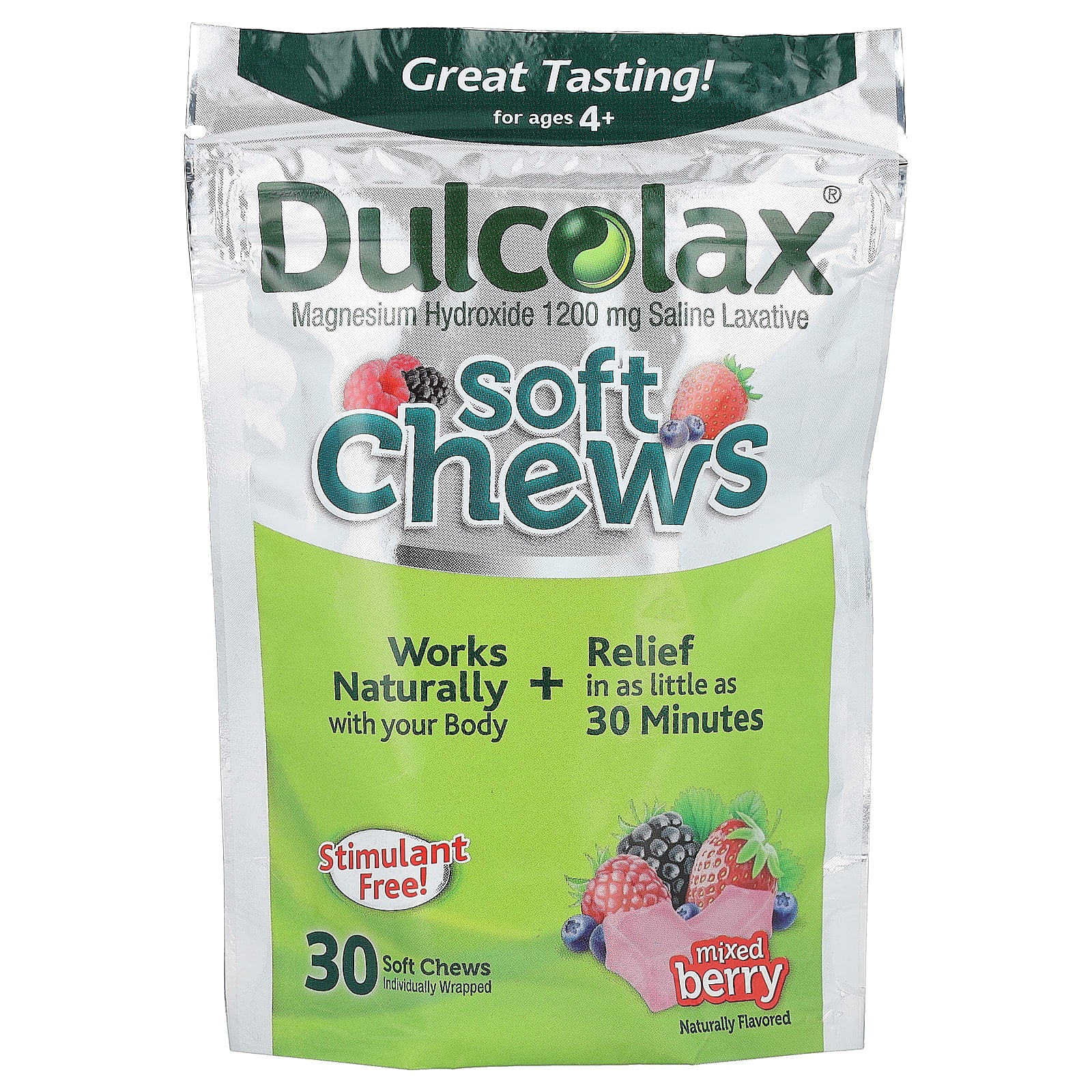 Dulcolax-Soft Chews Kids-Ages 4+-Mixed Berry-30 Soft Chews