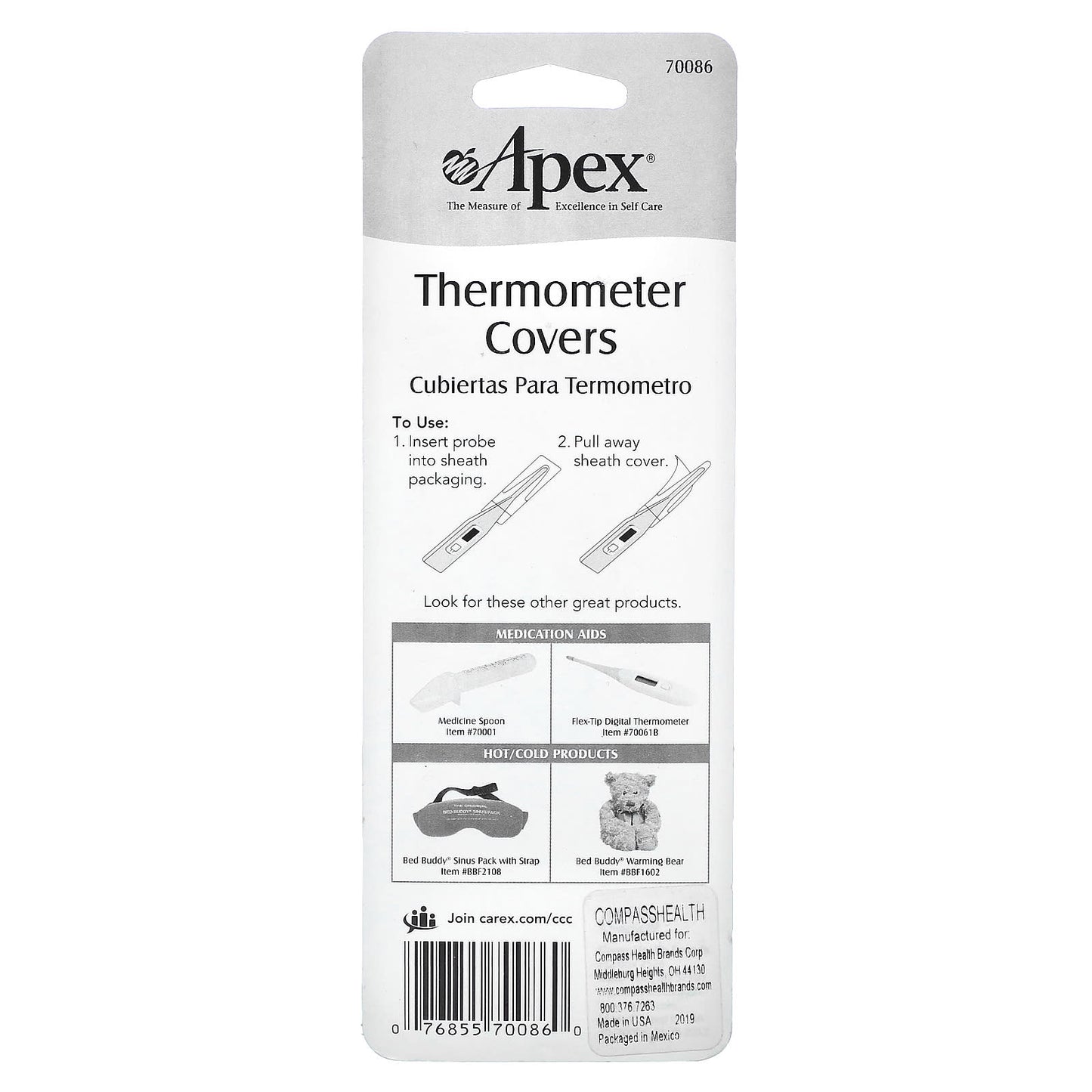 Apex, Thermometer Covers, 55 Sanitary Single-Use Covers