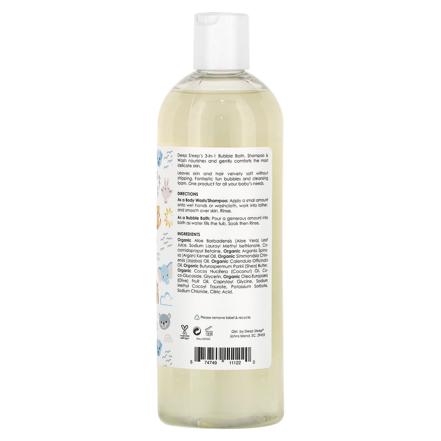 Deep Steep, Premium Baby, 3-in-1 Bubble Bath, Shampoo & Wash, Fragrance Free, 15 fl oz (445 ml)