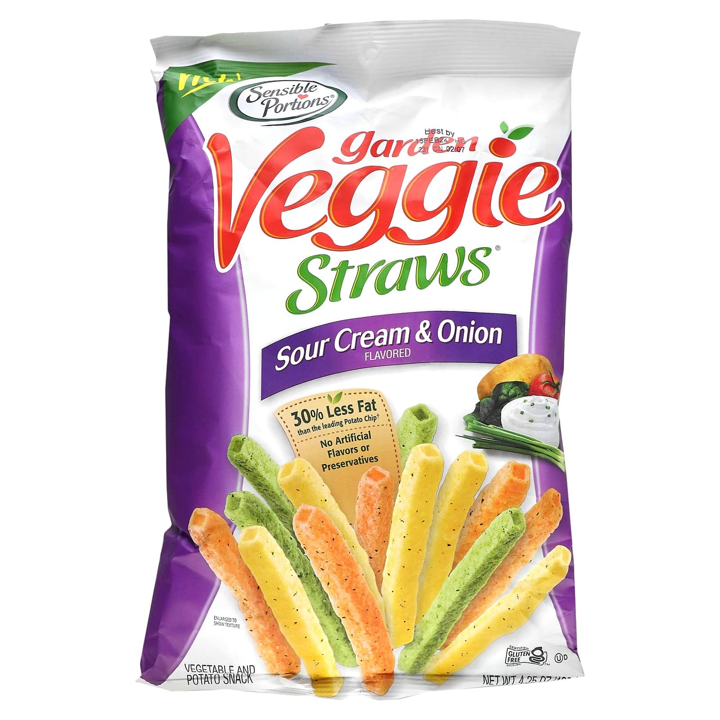 Sensible Portions-Garden Veggie Straws-Sour Cream & Onion-4.25 oz (120 g)