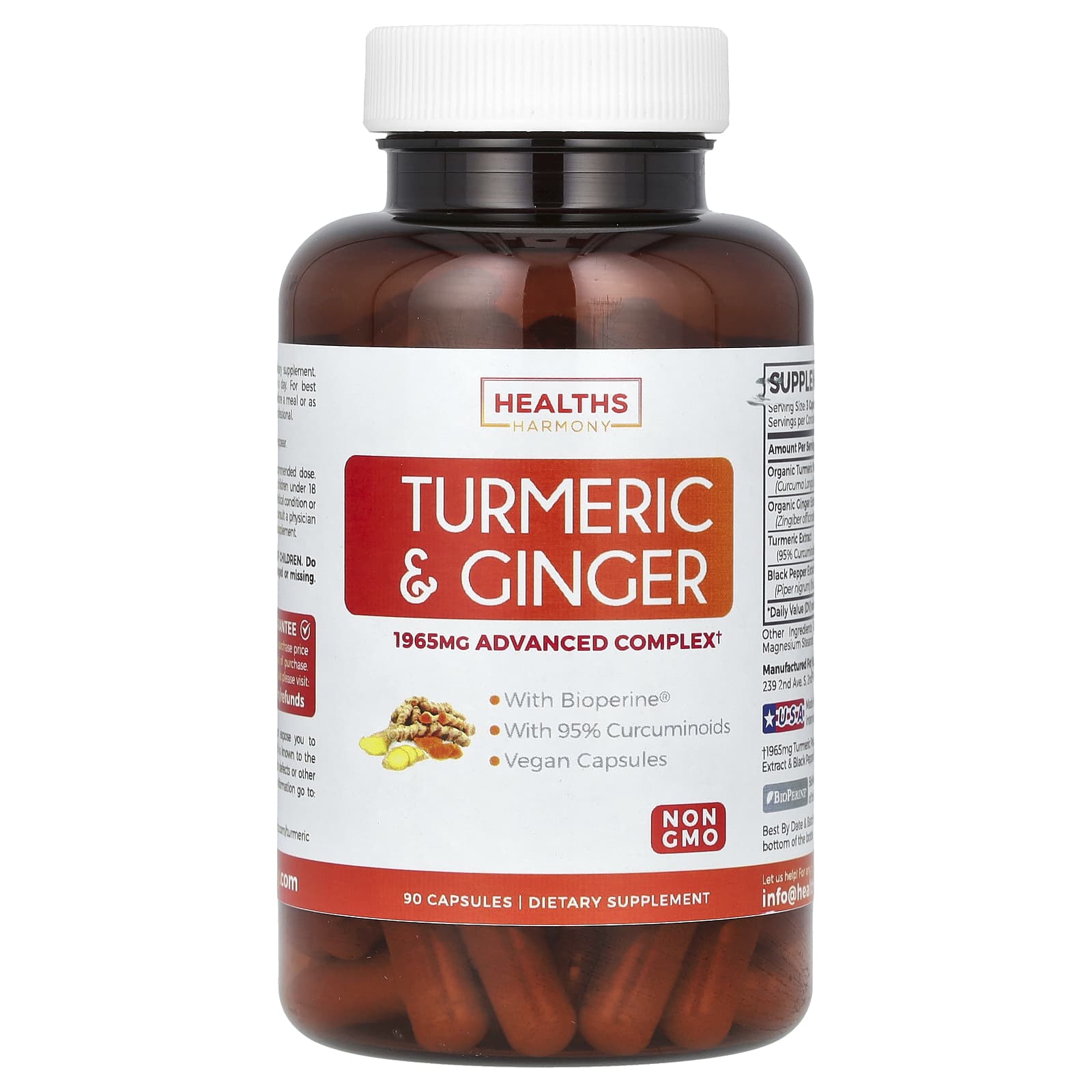 Healths Harmony-Turmeric & Ginger-90 Capsules