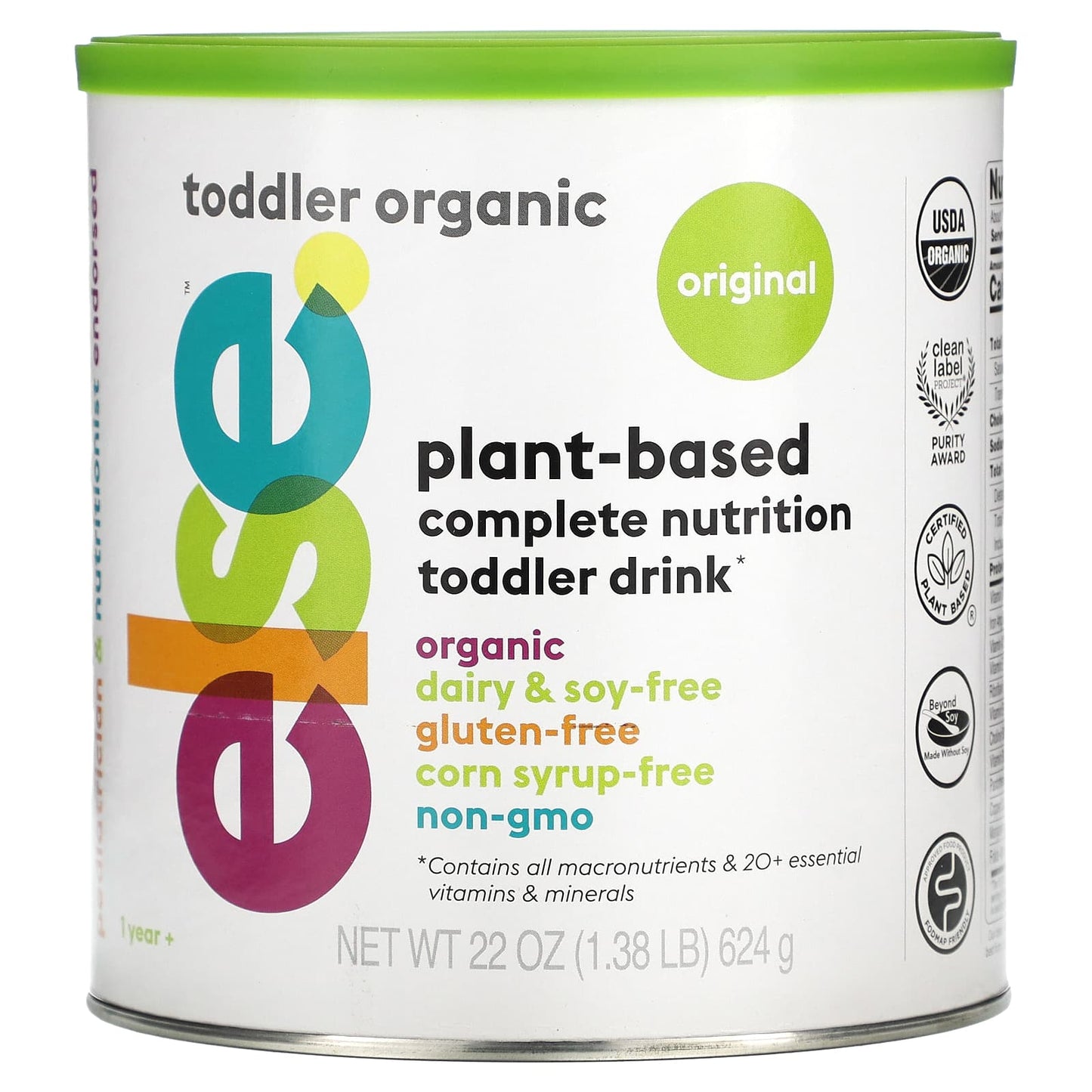 Else-Plant-Based Complete Nutrition Toddler Drink-Original-1 Year +-22 oz (624 g)