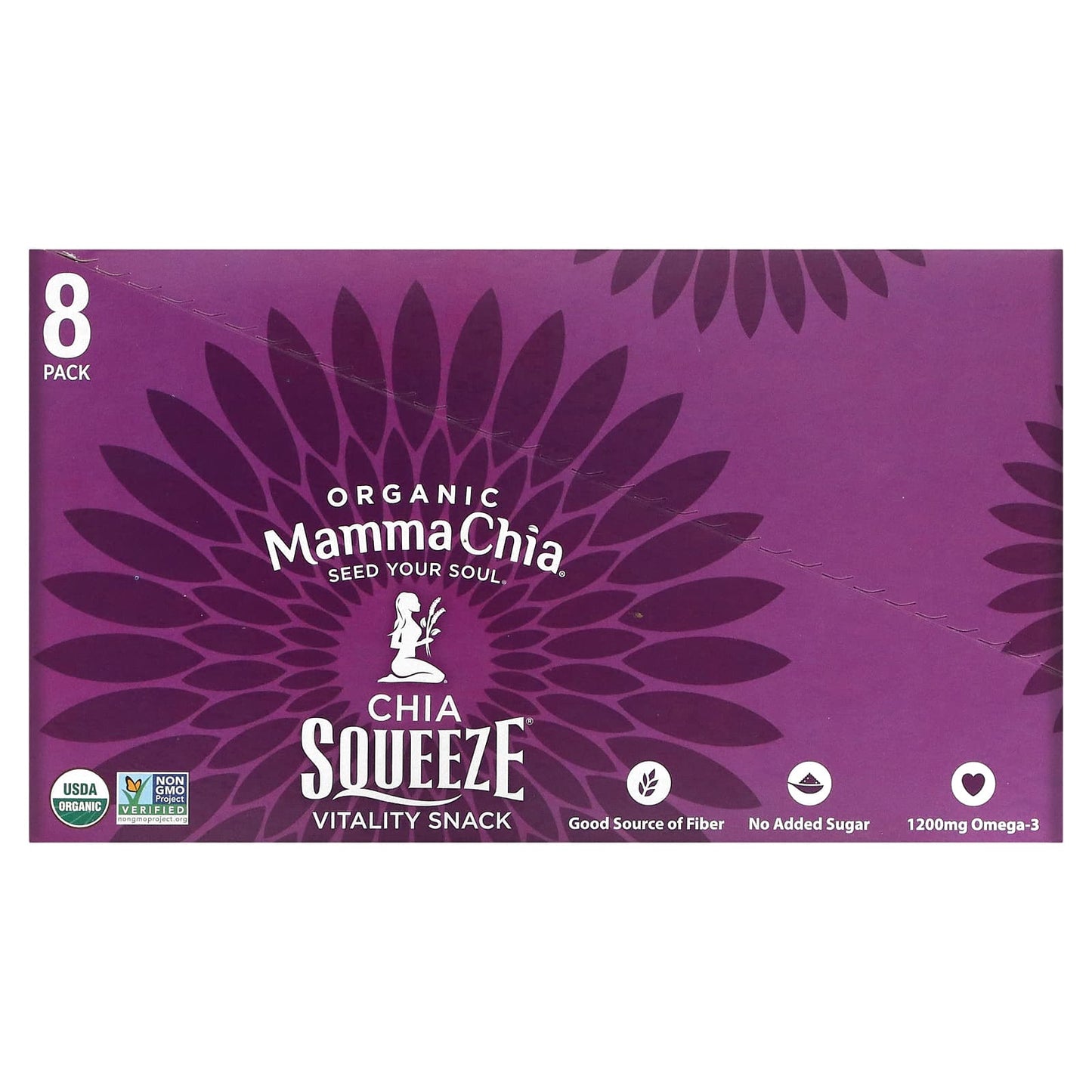 Mamma Chia-Organic Chia Squeeze-Vitality Snack-Blackberry Bliss-8 Squeezes-3.5 oz (99 g) Each