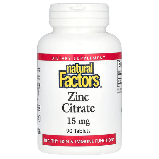 Natural Factors-Zinc Citrate-15 mg-90 Tablets