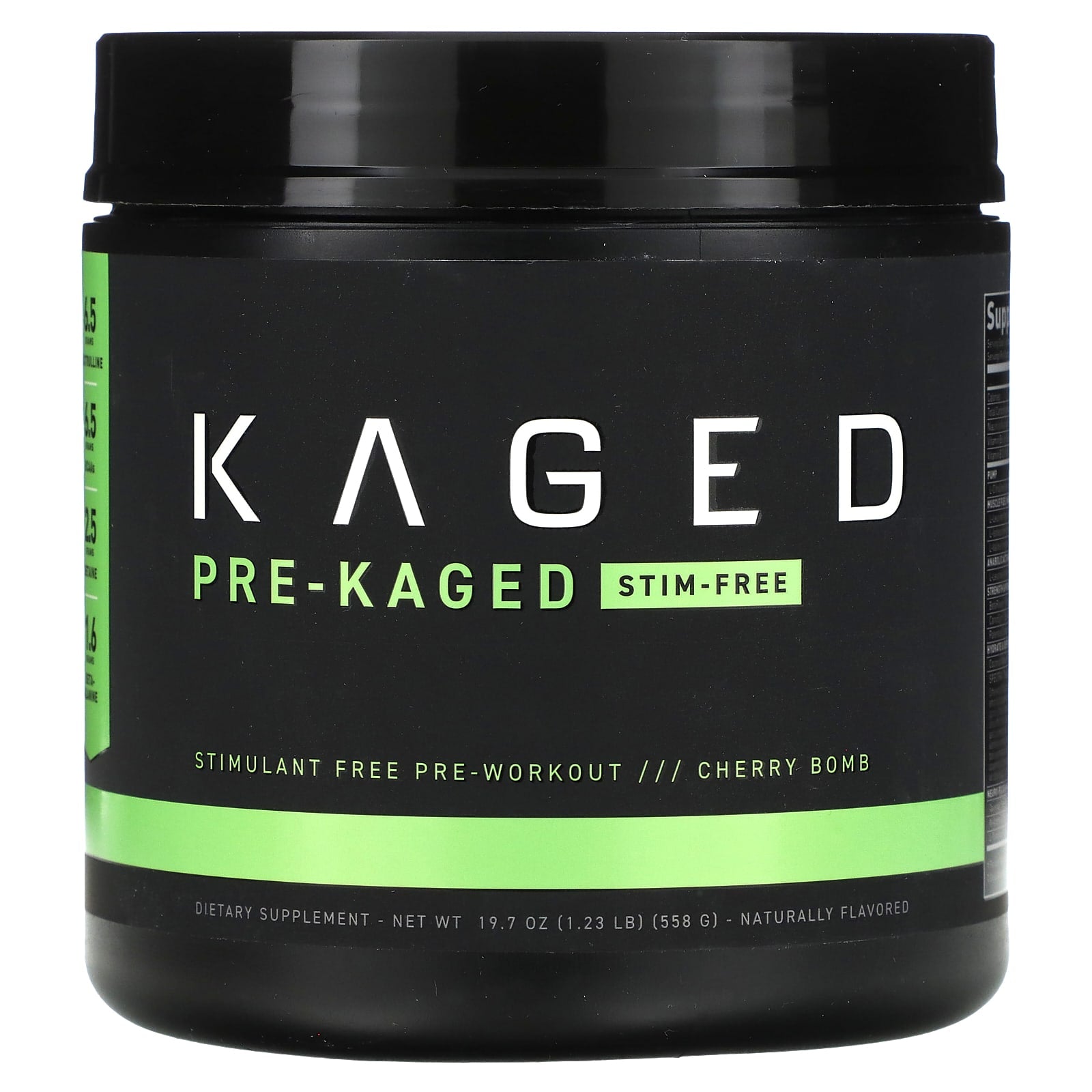 Kaged-PRE-KAGED-Stimulant Free Pre-Workout-Cherry Bomb-1.23 lb (558 g)