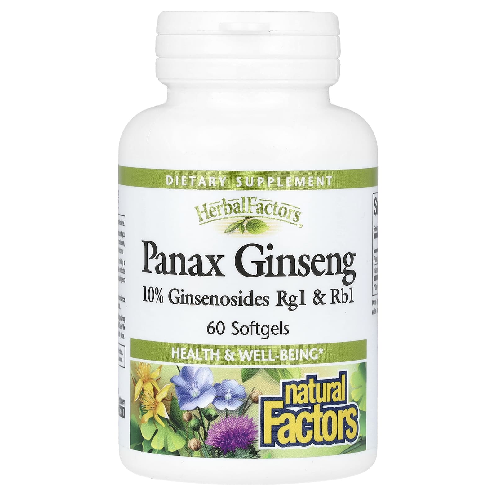 Natural Factors-HerbalFactors-Panax Ginseng-60 Softgels