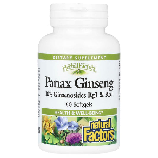 Natural Factors-HerbalFactors-Panax Ginseng-60 Softgels