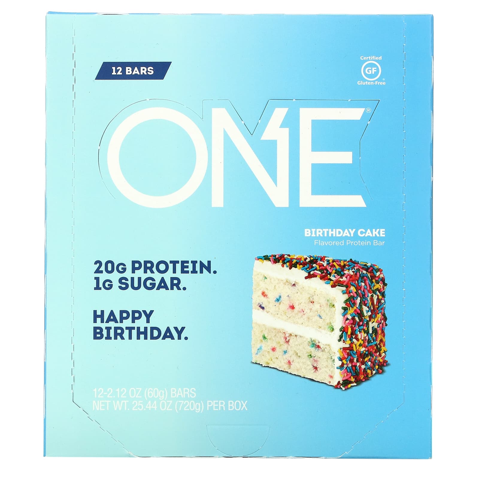 One Brands-ONE Bar-Birthday Cake-12 Bars-2.12 oz (60 g) Each