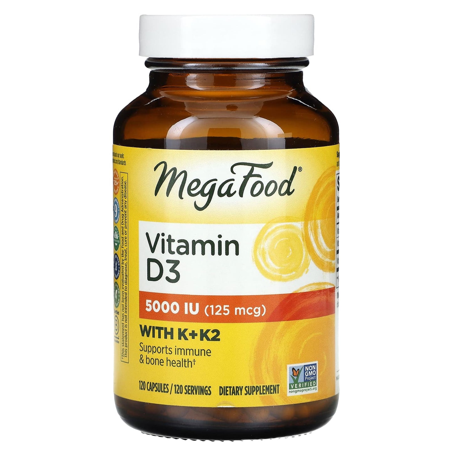 MegaFood-Vitamin D3-125 mcg (5,000 IU)-120 Capsules