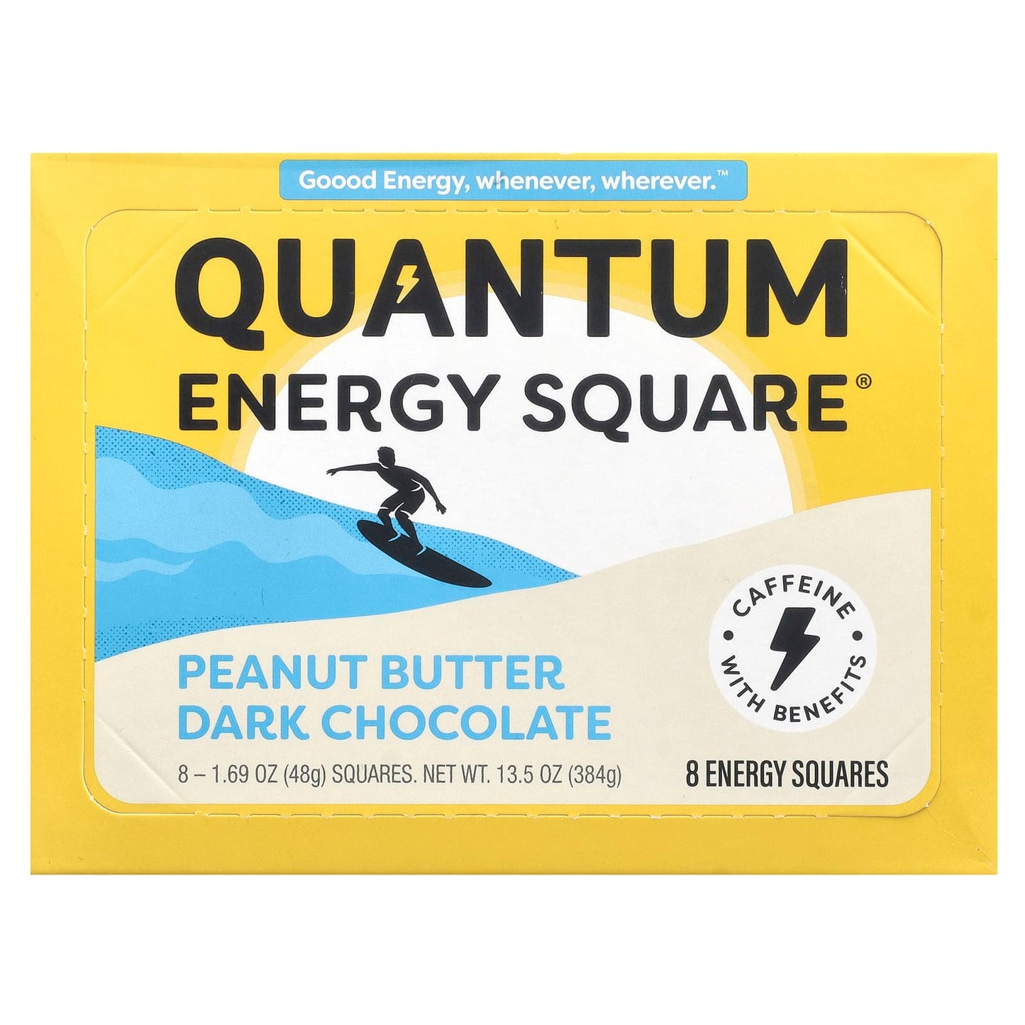 Quantum Energy Square-Peanut Butter Dark Chocolate-8 Squares-1.69 oz (48 g) Each