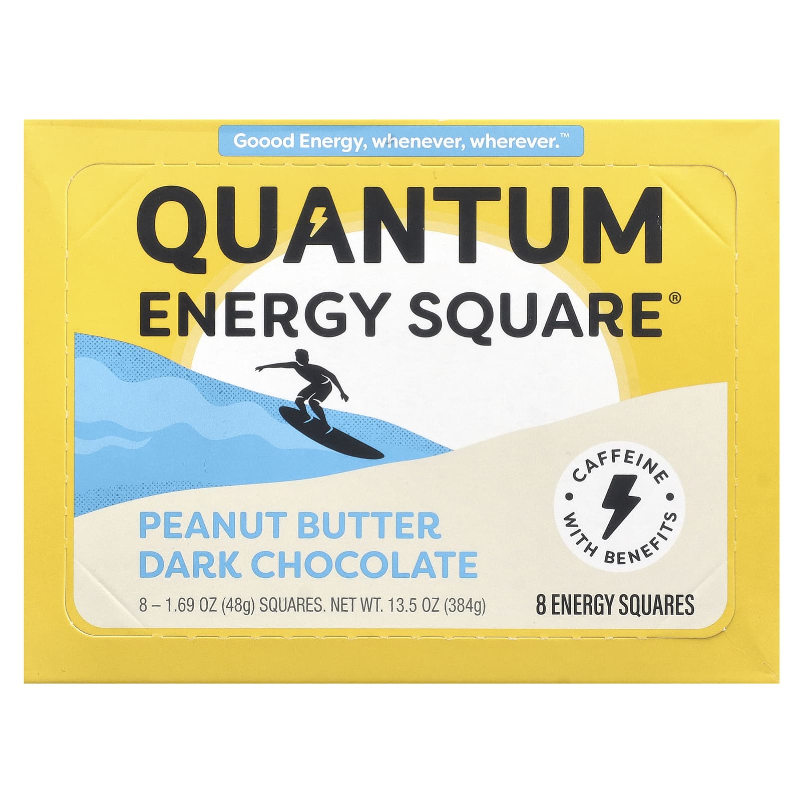 Quantum Energy Square-Peanut Butter Dark Chocolate-8 Squares-1.69 oz (48 g) Each