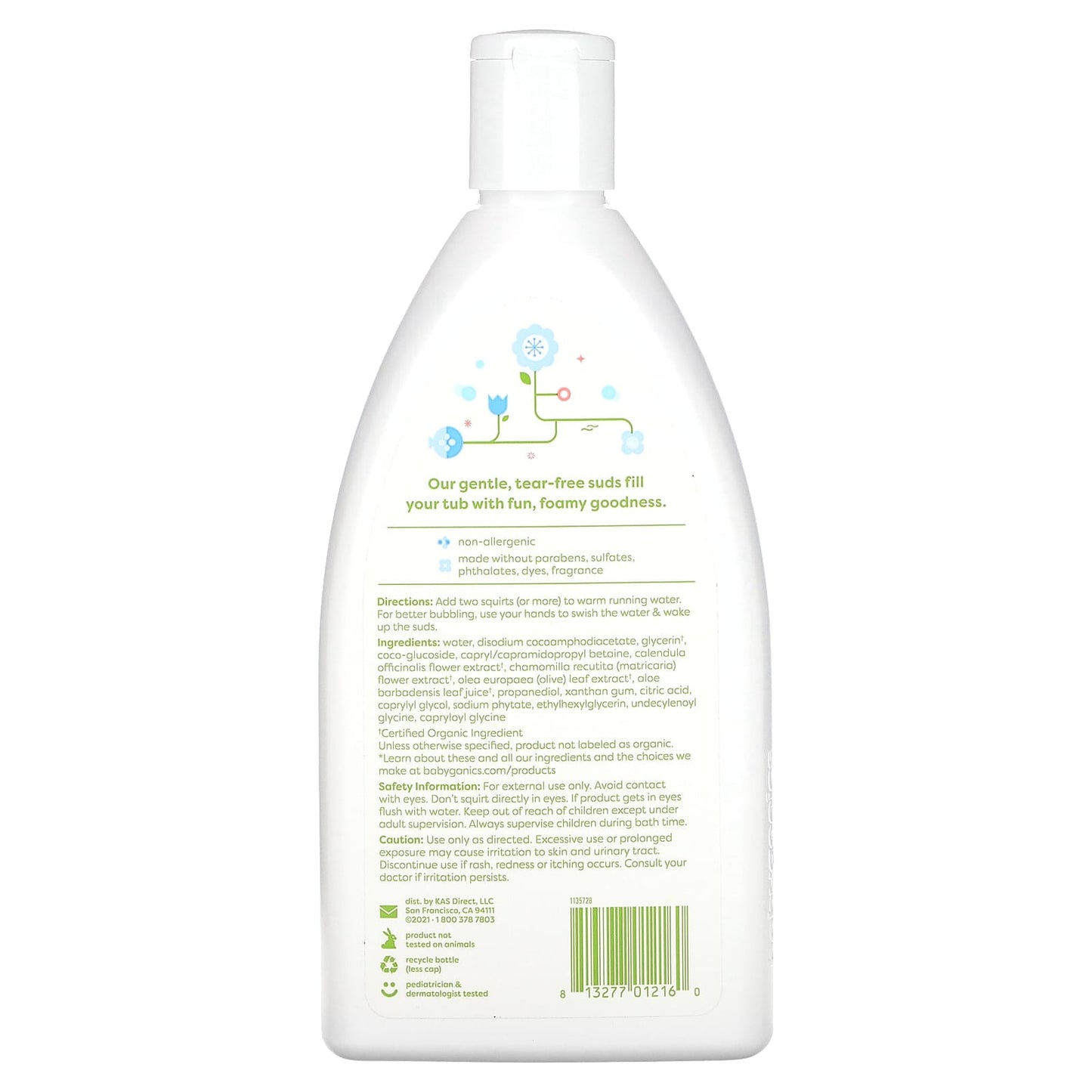 Babyganics, Bubble Bath, Fragrance Free, 20 fl oz (591 ml)