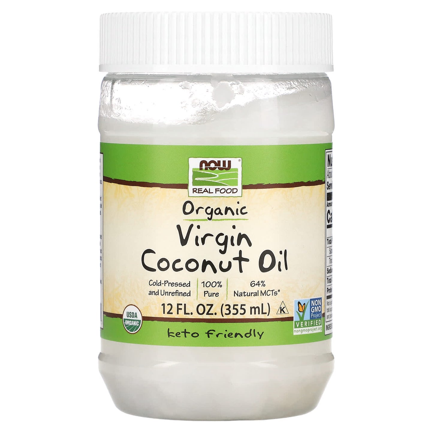 NOW Foods-Real Food-Organic Virgin Coconut Oil-12 fl oz (355 ml)