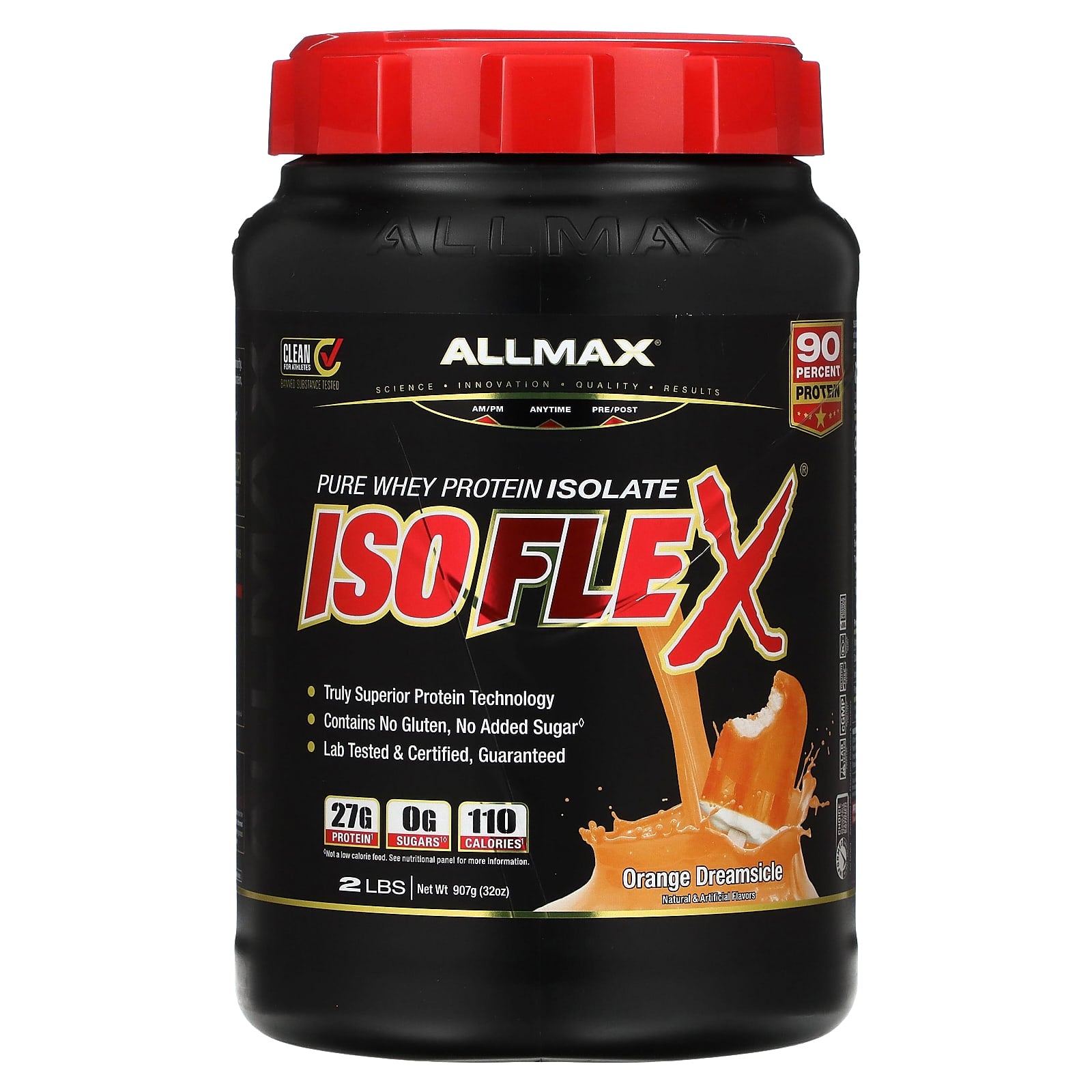 ALLMAX-Isoflex-100% Pure Whey Protein Isolate-Orange Dreamsicle-2 lbs (907 g)