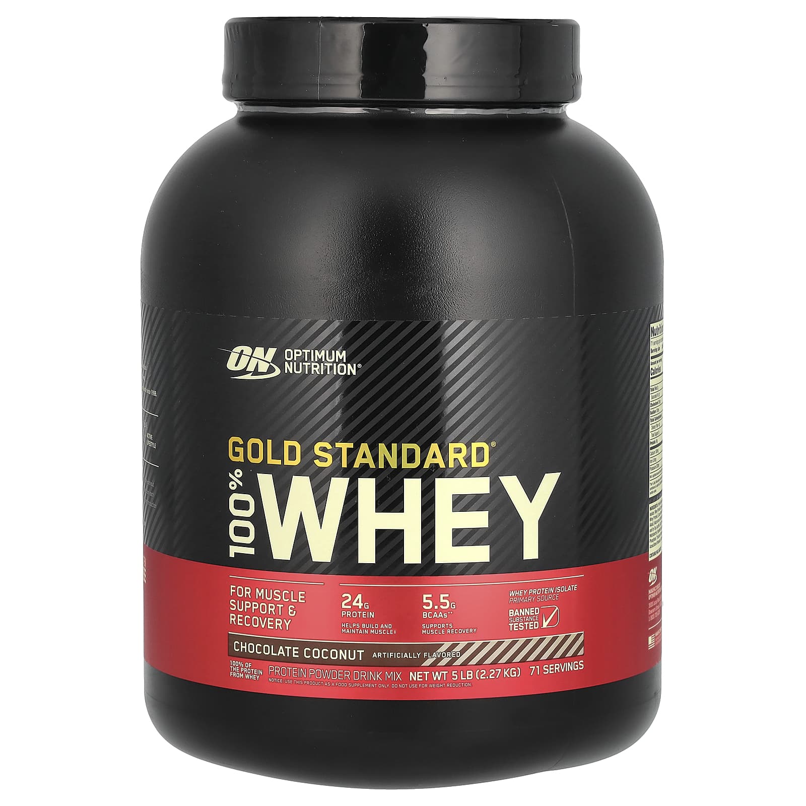 Optimum Nutrition-Gold Standard 100% Whey-Chocolate Coconut-5 lb (2.27 kg)